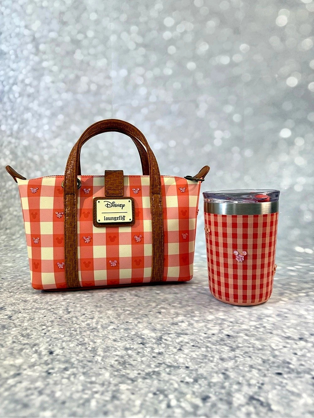 Loungefly Disney Loungefly Minnie Mouse Gingham Tote and Tumbler Set Gingham